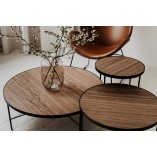 Stolik boczny Tre Nordifra | Okrągły, orzech amerykański - 43cm