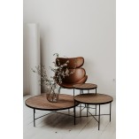 Stolik boczny Tre Nordifra | Okrągły, orzech amerykański - 43cm