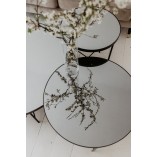 Stolik kawowy szklany Tre 90cm Lustro Tytanowe Nordifra - Elegancki Design