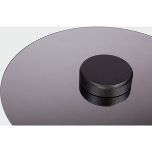 Stolik szklany okrągły Tyk Nordifra | Dąb czarny, lustro tytanowe