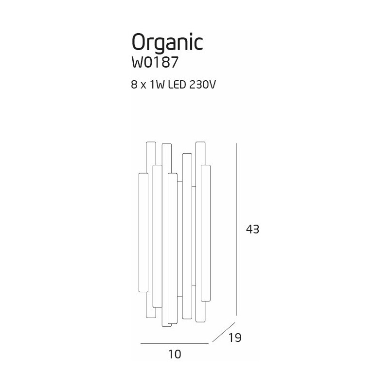 Kinkiet Glamour Organic LED Złoty MaxLight - Luksus i Design