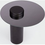 Stolik szklany okrągły Tyk 50cm Nordifra | Dąb Czarny, Lustro
