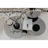 Stolik szklany okrągły Tyk 50cm Nordifra | Dąb Czarny, Lustro