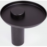 Stolik drewniany z tacą Tyk 50cm czarny dąb - Nordifra