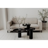 Stolik drewniany z tacą Tyk 50cm czarny dąb - Nordifra