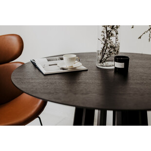 Stół okrągły Nordifra Tavle 120cm - Czarny dąb | Elegancki design