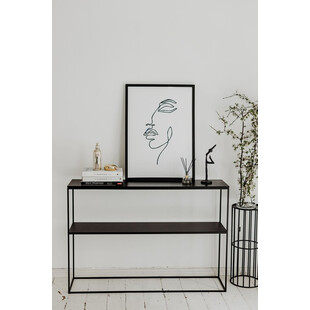 Konsola industrialna Stam | Nordifra - 115x28cm, dąb czarny