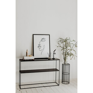 Konsola industrialna Stam | Nordifra - 115x28cm, dąb czarny