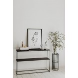 Konsola industrialna Stam | Nordifra - 115x28cm, dąb czarny