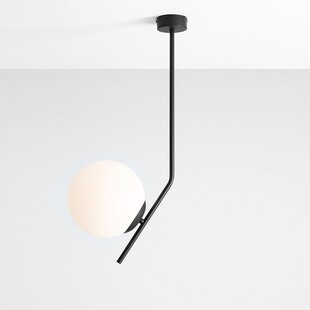 Lampa sufitowa szklana kula Gallia 64cm biało-czarna Aldex