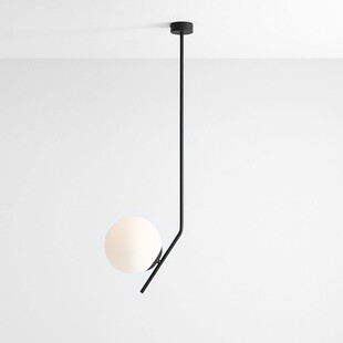 Lampa sufitowa szklana kula Gallia 95cm biało-czarna Aldex