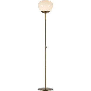 Lampa podłogowa szklana Rise biały / antyczny mosiądz Markslojd