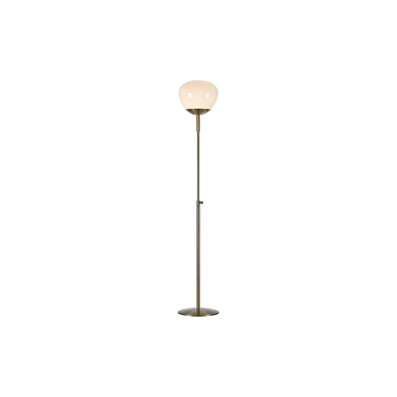 Lampa podłogowa Rise - Szkło Białe / Mosiądz | Markslojd