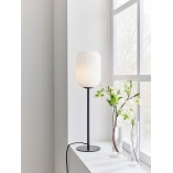 Lampa stołowa szklana Cava biało-czarna | Markslojd