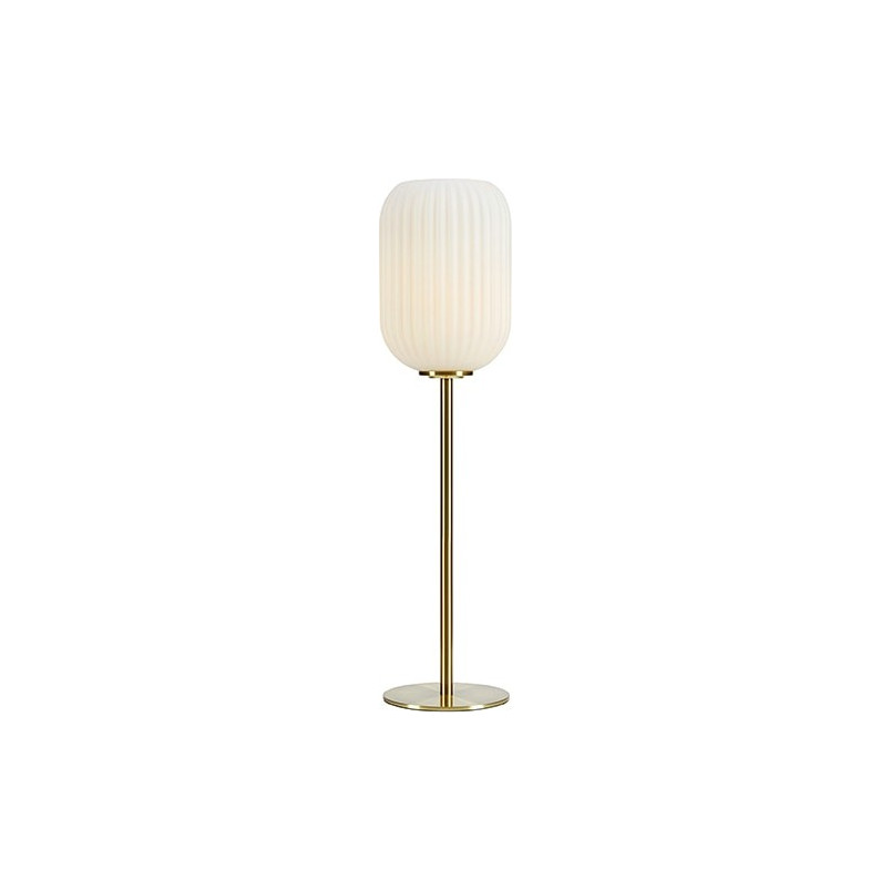 Lampa stołowa szklana Cava biało-miedziana | Markslojd