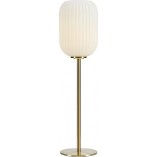 Lampa stołowa szklana Cava biało-miedziana | Markslojd