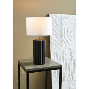 Lampa stołowa ceramiczna Column biało-czarna | Markslojd