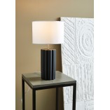 Lampa stołowa ceramiczna Column biało-czarna | Markslojd