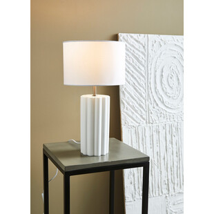 Lampa stołowa biała ceramiczna Column | Markslojd