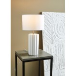 Lampa stołowa biała ceramiczna Column | Markslojd
