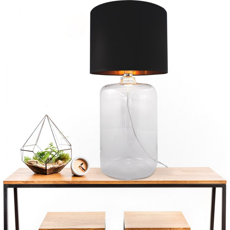 Lampa stołowa szklana Amarsa czarno-złota ZumaLine | Eleganckie oświetlenie