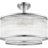 Lampa sufitowa Hampton Sergio - ZumaLine | Srebrna, szklana