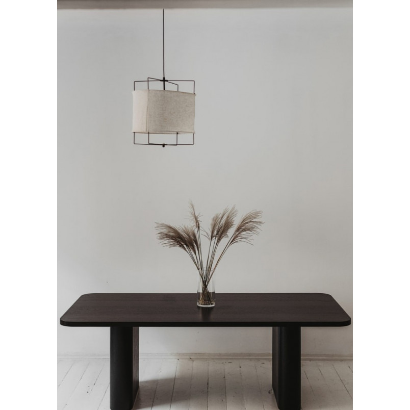 Stół Prostokątny Nordifra Pelare 180x90 | Fornirowany, Czarny Dąb