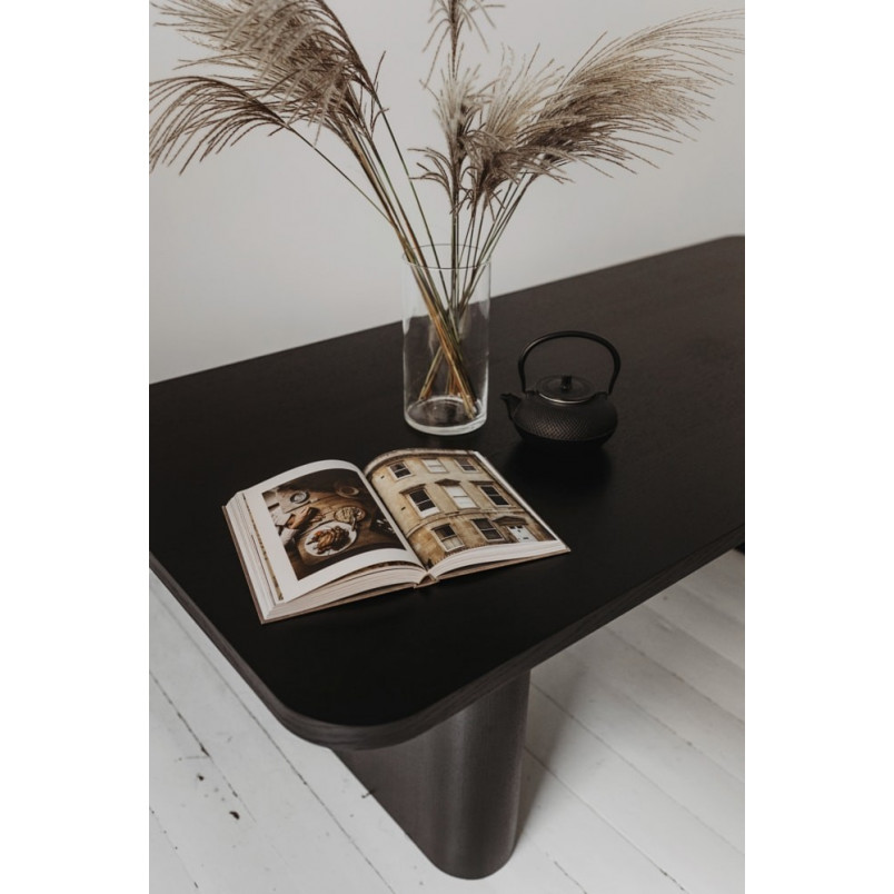 Stół Prostokątny Nordifra Pelare 180x90 | Fornirowany, Czarny Dąb
