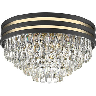 Plafon glamour Naica 46cm | Kryształowy, czarny/złoty ZumaLine