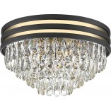 Plafon glamour Naica 46cm | Kryształowy, czarny/złoty ZumaLine