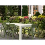 Krzesło składane plastikowe Dream ciemno szare Siesta na taras, balkon i do ogrodu