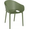 Krzesło ażurowe z podłokietnikami Sky Pro oliwkowe Siesta na taras, balkon i do ogrodu