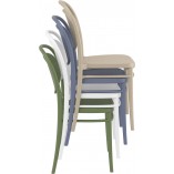 Krzesło ażurowe z tworzywa Marcel beżowe Siesta na taras, balkon i do ogrodu