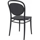 Krzesło ażurowe z tworzywa Marcel czarne Siesta na taras, balkon i do ogrodu