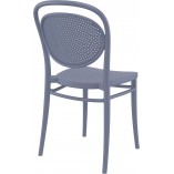 Krzesło ażurowe z tworzywa Marcel ciemno szare Siesta na taras, balkon i do ogrodu