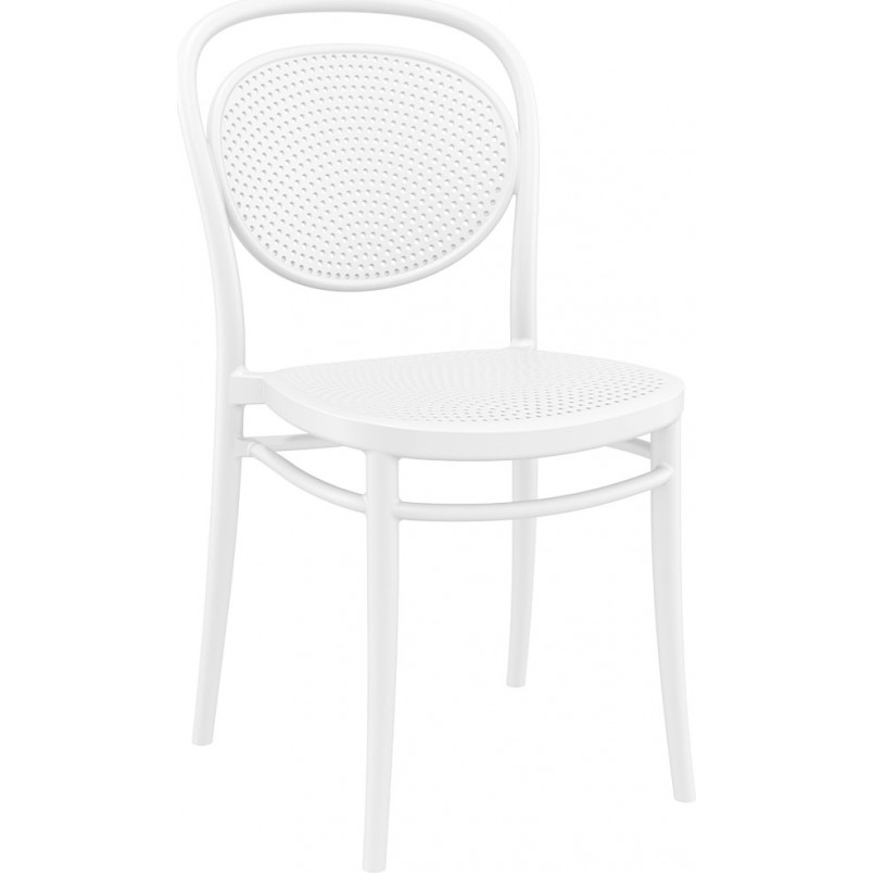 Krzesło ażurowe z tworzywa Marcel białe Siesta na taras, balkon i do ogrodu