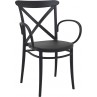 Krzesło plastikowe z podłokietnikami Cross XL czarne Siesta na taras, balkon i do ogrodu