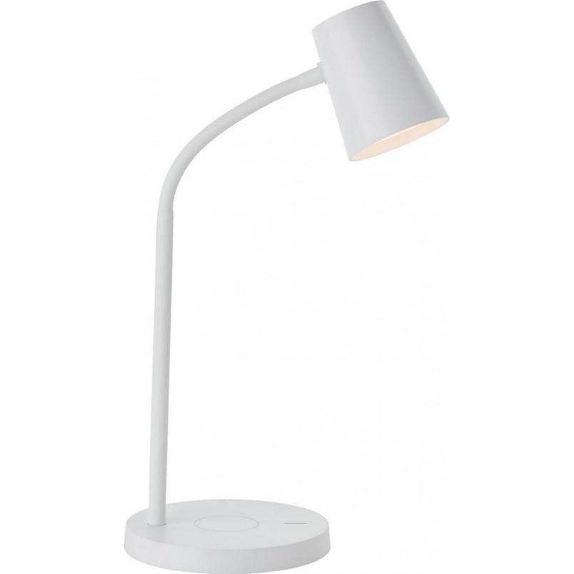Lampa biurkowa skandynawska ILLA biała | Brilliant