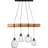 Lampa wisząca Keyla IV | Loftowa lampa 90cm czarna - Brilliant