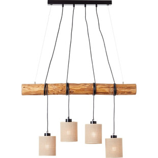 Lampa wisząca Vander IV - drewno jasne, czarne abażury | Brilliant