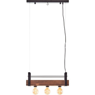 Lampa Wisząca Loft Bankwood III | Drewno, E27 - Brilliant
