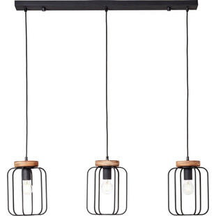 Lampa wisząca Tosh czarna - Loftowa lampa 3-punktowa | Brilliant