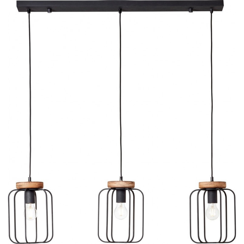 Lampa wisząca Tosh czarna - Loftowa lampa 3-punktowa | Brilliant