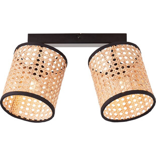 Plafon rattanowy podwójny Wiley 2 31cm jasne drewno Brilliant