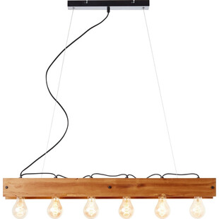 Lampa wisząca drewniana Calandra VI 90cm - Stylowe oświetlenie Brilliant