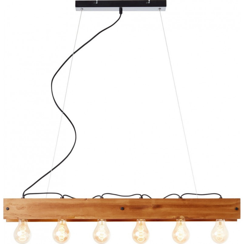 Lampa wisząca drewniana Calandra VI 90cm - Stylowe oświetlenie Brilliant