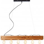 Lampa wisząca drewniana Calandra VI 90cm - Stylowe oświetlenie Brilliant
