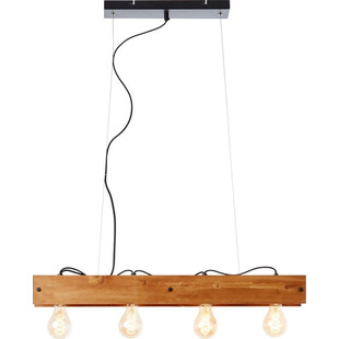 Lampa Wisząca Calandra IV | Drewniana Belka 75cm | Brilliant