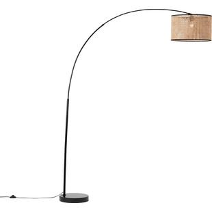 Lampa łukowa Wiley jasne drewno / czarny do salonu, sypialni czy gabinetu