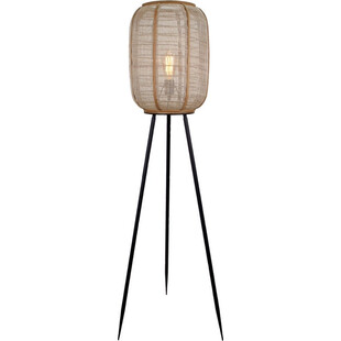 Lampa podłogowa trójnóg boho Tanah naturalny / czarny Brilliant